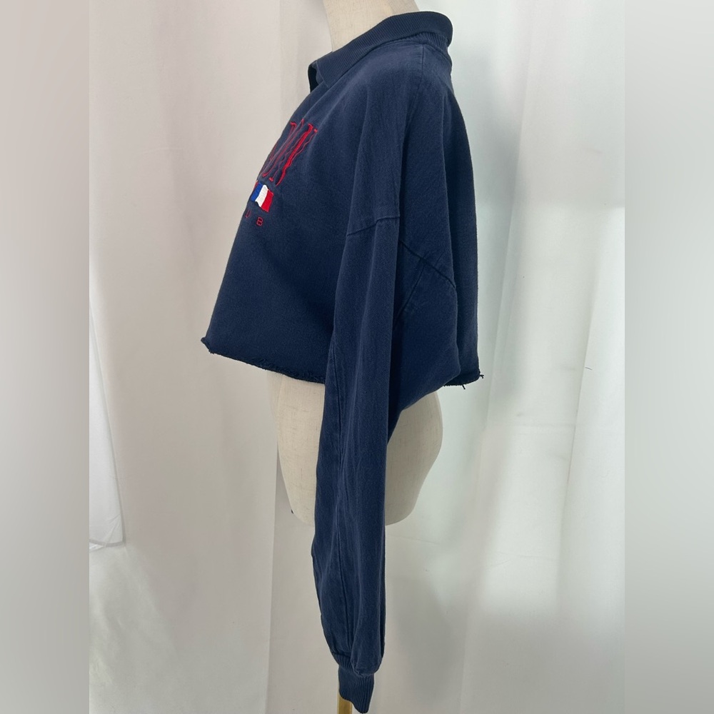 Vtg 90s Boca Ration Cropped Collared Sweater - image 2